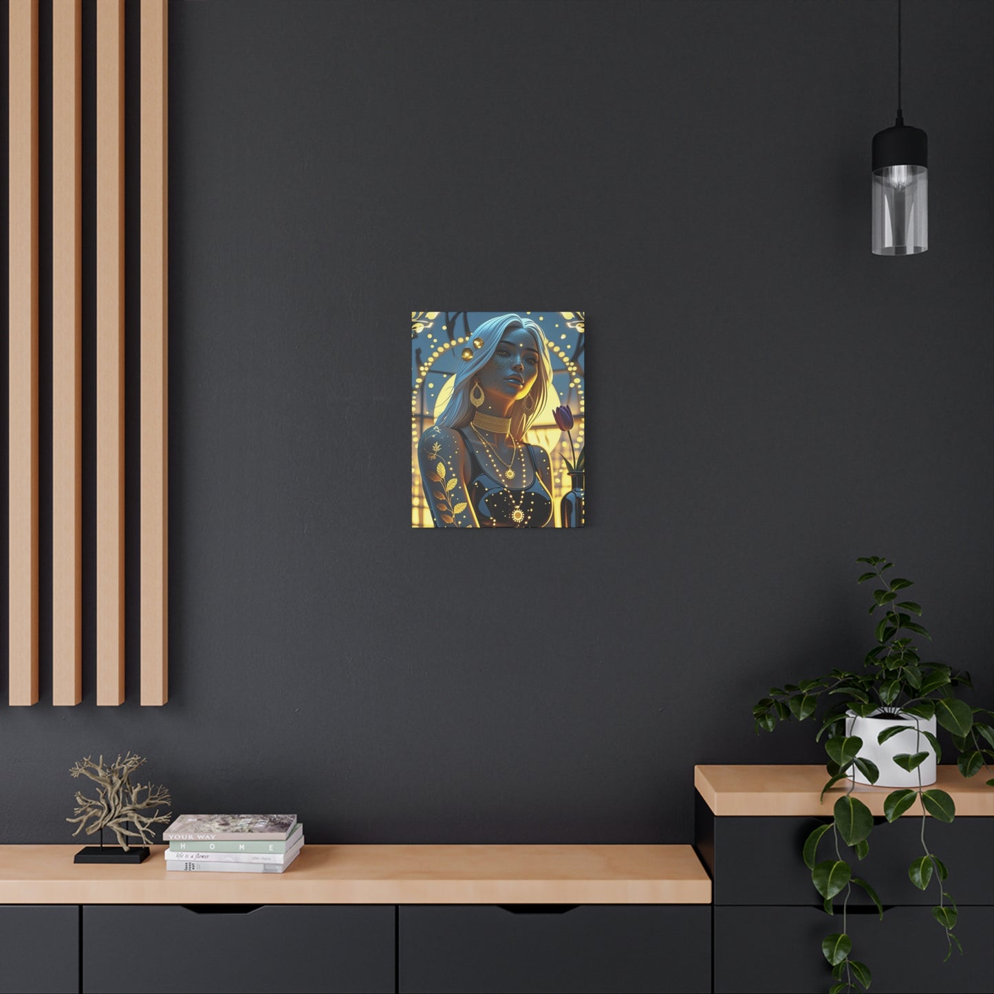 Golden Garden Muse — Matte Stretched Canvas Wall Art