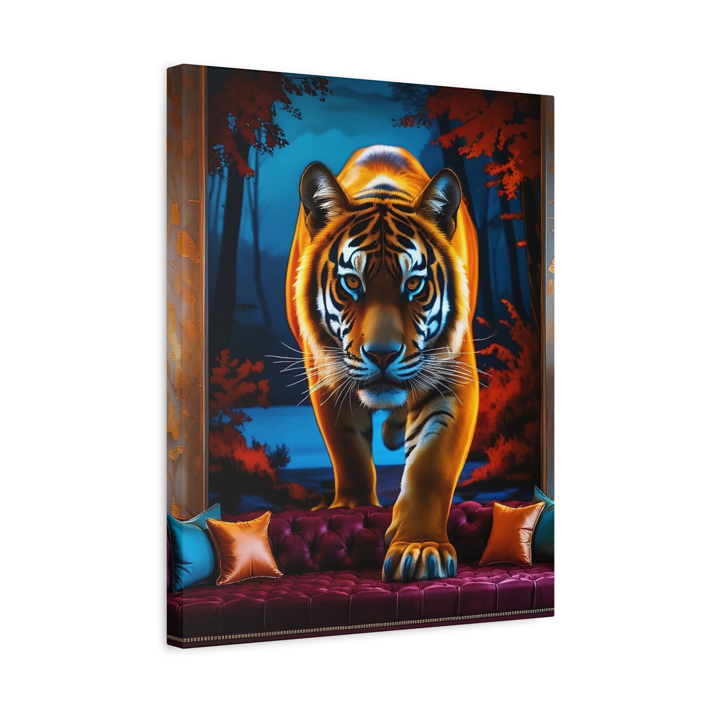 Tiger Canvas Wall Art — Bold Jungle Tiger Print on Matte Stretched Canvas