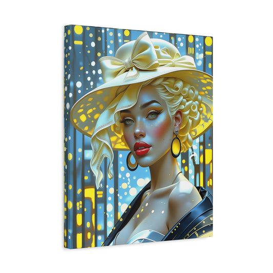 Glamorous City Night Portrait Canvas
