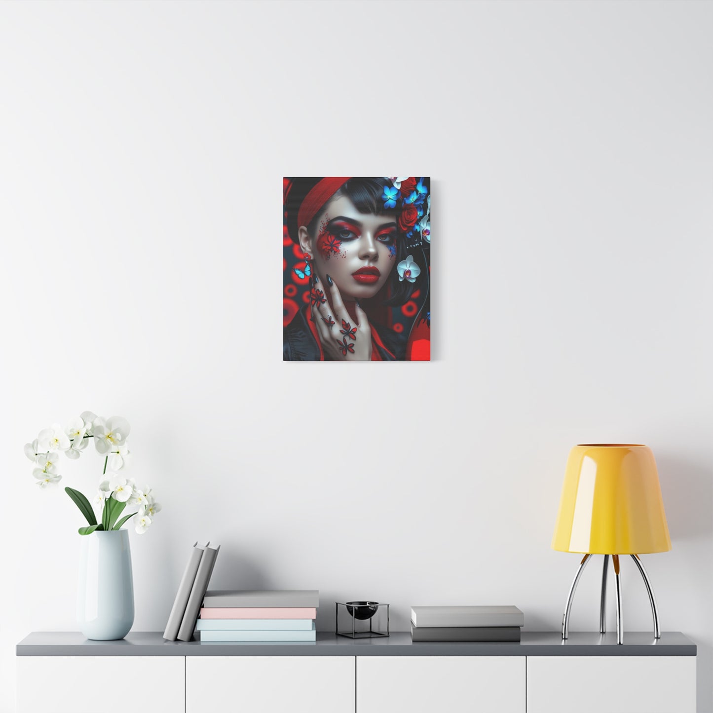Gothic Red Beauty Matte Stretched Canvas Wall Art